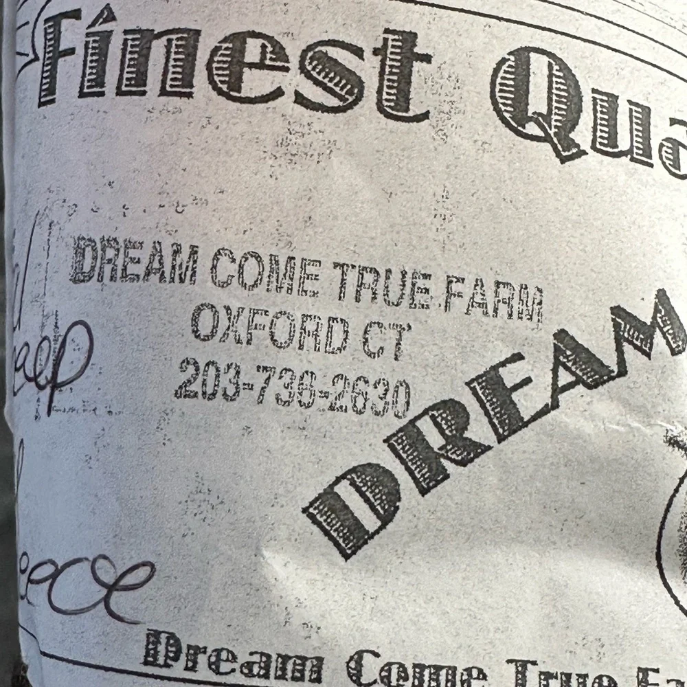 Dream come true farm natural black fleece wool skein 4.2 oz
